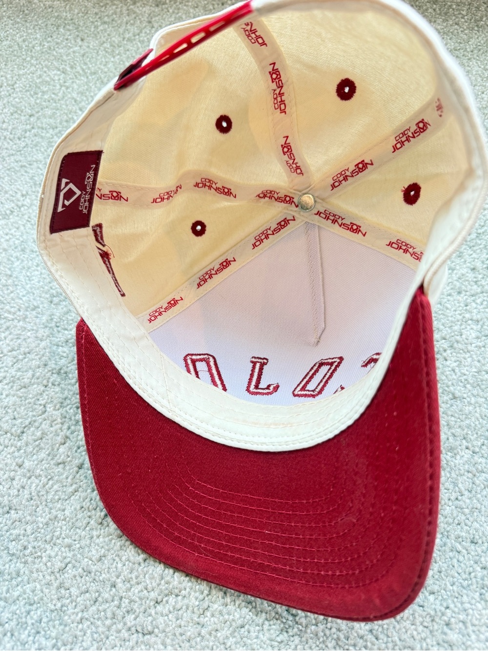 NWOT Embroidered Crimson COJO Hat from Cody Johnson Concert Merch, Unisex - Picture 3 of 6